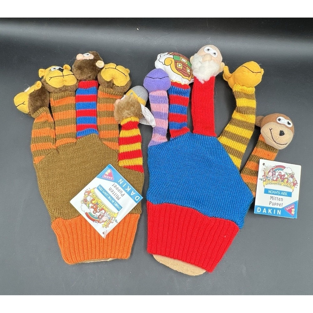 2 Dakin‎ Story Time Mitt Puppets Hand Finger Fairy Tales Rhymes Knit Glove NEW